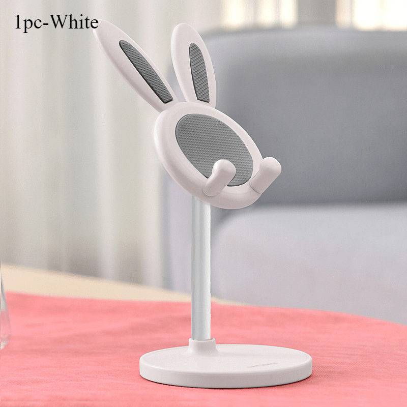 Adjustable Cute Rabbit Phone Stand, Foldable Desktop Mobile Phone Holder with Height & Angle Adjustment for Smartphones - WebLuxes Store