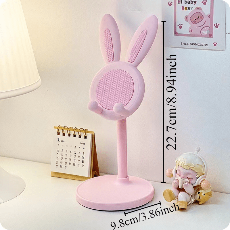 Adjustable Cute Rabbit Phone Stand, Foldable Desktop Mobile Phone Holder with Height & Angle Adjustment for Smartphones - WebLuxes Store
