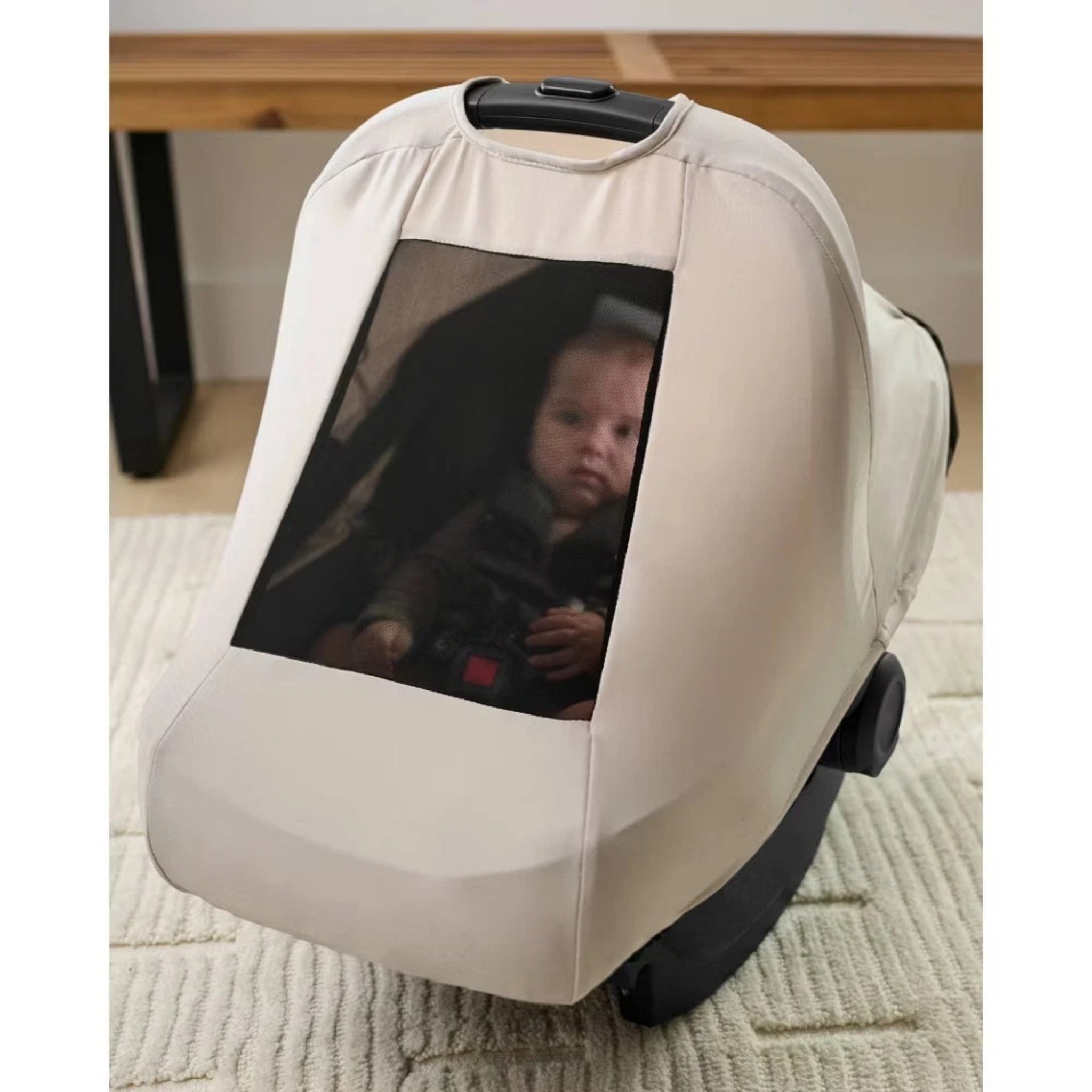 All-Season Baby Car Seat Cover - Weather Resistant Infant Car Seat Canopy with Breathable Peek Window