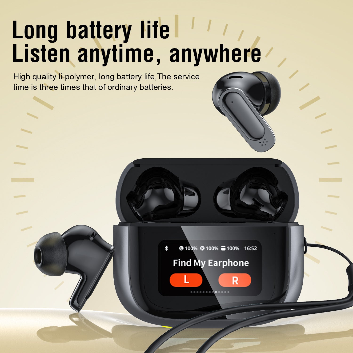 BOSECXT Ultra V11 Smart Touch TWS Wireless Earbuds – ANC Noise Cancelling Bluetooth Earphones with Touchscreen Charging Case & Deep Bass
