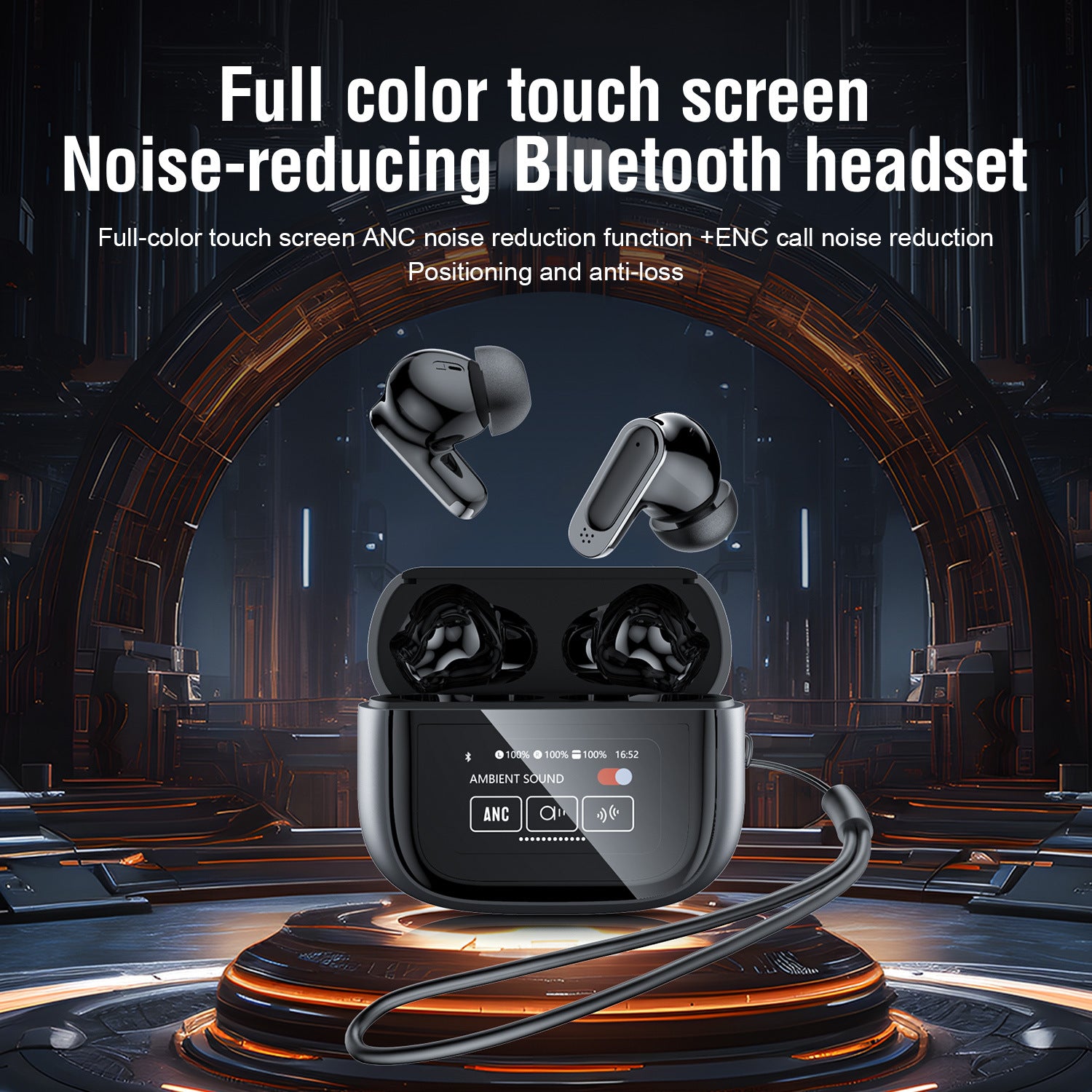 BOSECXT Ultra V11 Smart Touch TWS Wireless Earbuds – ANC Noise Cancelling Bluetooth Earphones with Touchscreen Charging Case & Deep Bass