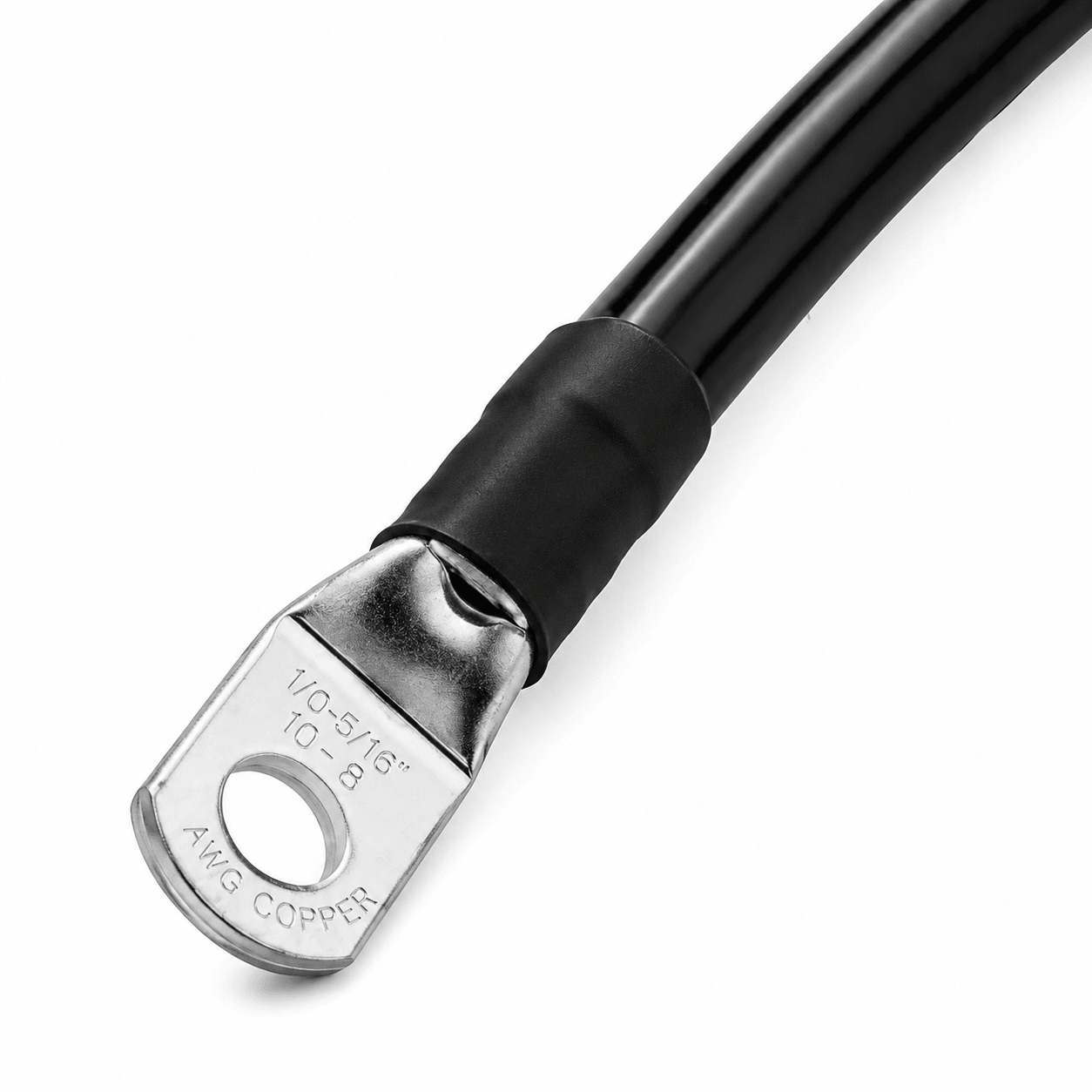 2 Ft 4 AWG Negative Battery Cable with 5/16 Inch M8 Ring Terminals, Heavy Duty Power Cable for Automotive, Marine, RV & Solar Systems - WebLuxes Store