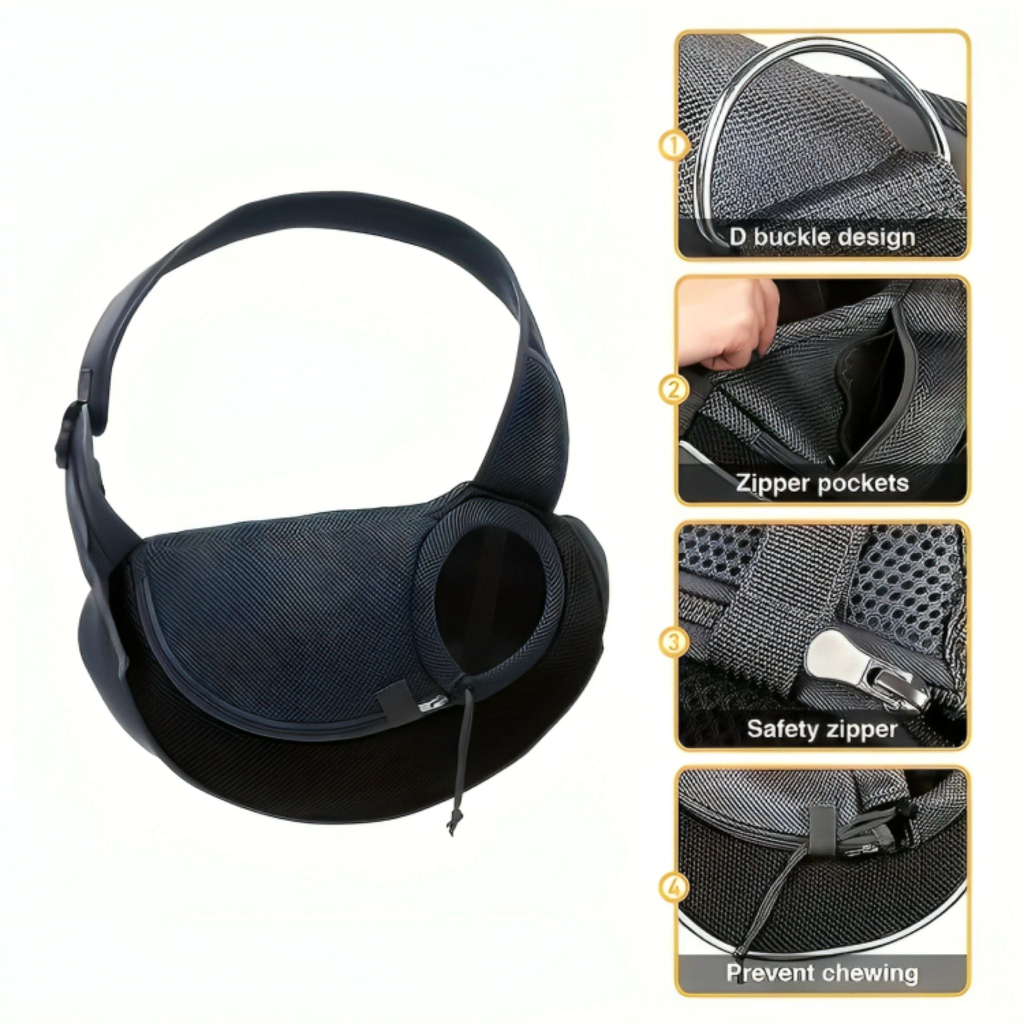 Breathable Pet Sling Carrier Backpack for Small Dogs & Cats - Web Luxes
