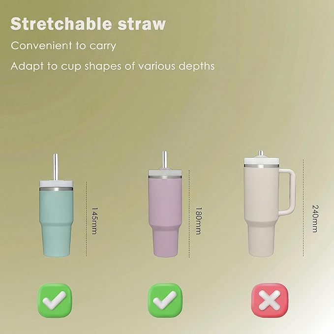 Collapsible Stainless Steel Drinking Straws Set with Aluminum Carrying Case, Cleaning Brush & Keychain – Reusable Portable Metal Straw Kit (Black & Silver) - Web Luxes