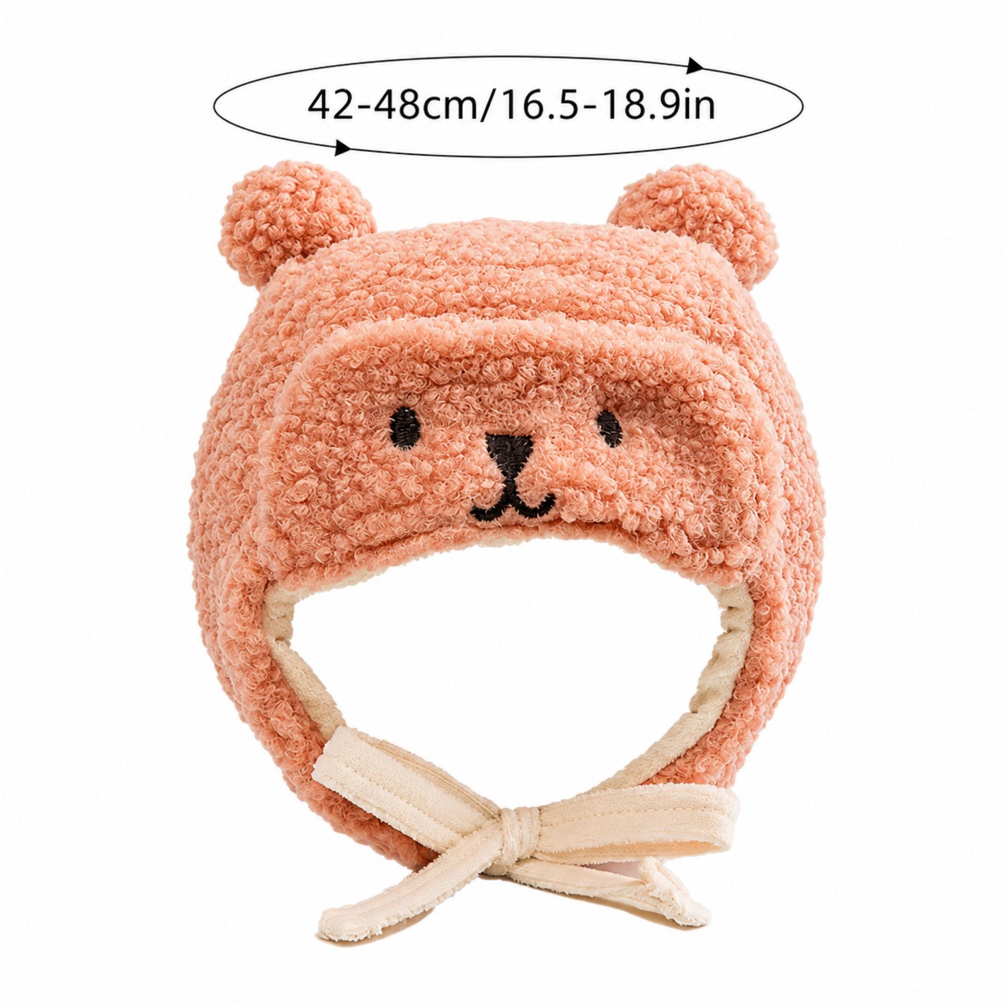 Cute Bear Baby Winter Hat with Earflaps Warm Fleece Toddler Beanie Cap - Web Luxes