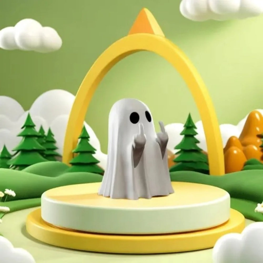 Cute Ghost Resin Statue Funny Halloween Shelf Decor