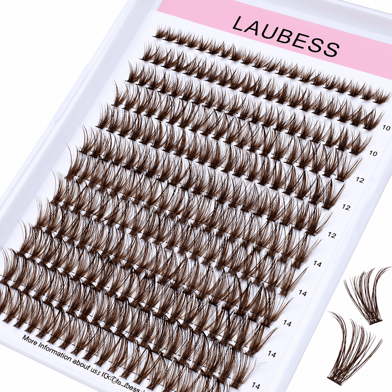 Dark Brown Wispy Lash Clusters – Soft Individual Cluster Eyelash Extensions, Lightweight DIY Lash Extensions for Natural Volume & Everyday Wear - WebLuxes Store