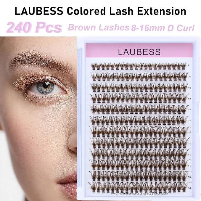 Dark Brown Wispy Lash Clusters – Soft Individual Cluster Eyelash Extensions, Lightweight DIY Lash Extensions for Natural Volume & Everyday Wear - WebLuxes Store