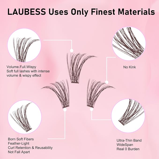 Dark Brown Wispy Lash Clusters – Soft Individual Cluster Eyelash Extensions, Lightweight DIY Lash Extensions for Natural Volume & Everyday Wear - WebLuxes Store