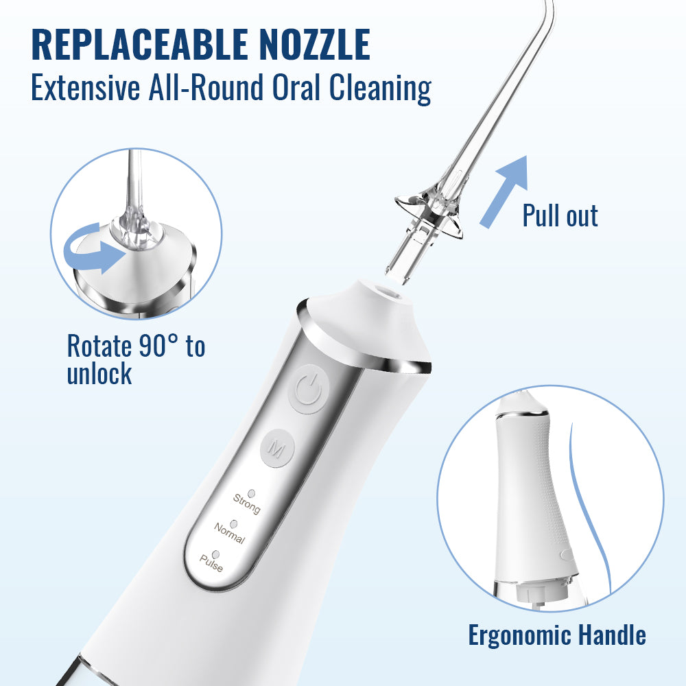 Dental Water Flosser 5 Nozzles 3 Modes USB Rechargeable