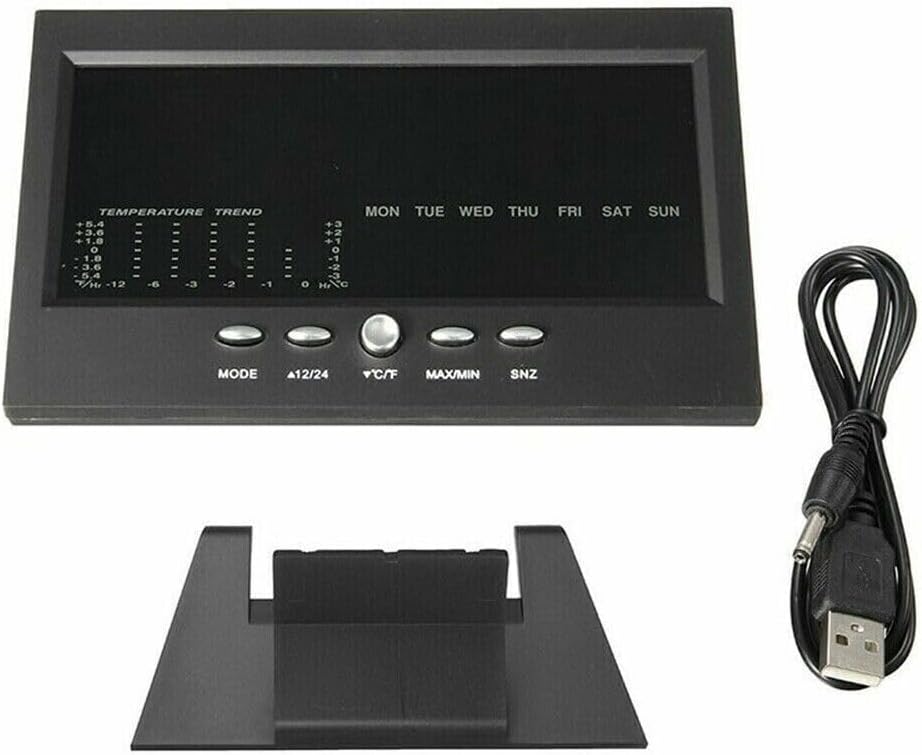 Digital Weather Station Alarm Clock – Color LCD Display with Indoor Temperature, Humidity, Calendar, Weather Forecast & Snooze for Bedroom, Office & Desk - WebLuxes Store