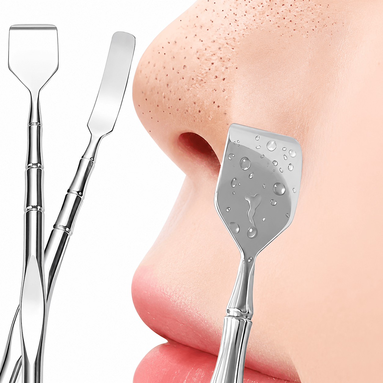 Double-Ended Blackhead Remover Tool – Stainless Steel Facial Pore Cleaner & Exfoliating Skin Care Tool - WebLuxes Store