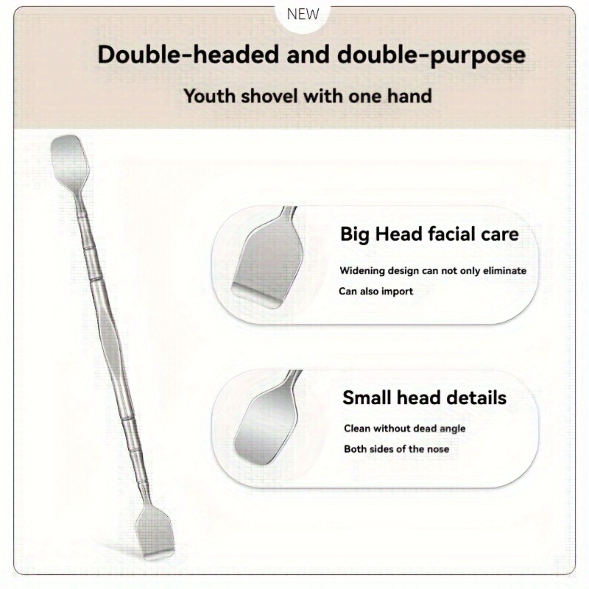 Double-Ended Blackhead Remover Tool – Stainless Steel Facial Pore Cleaner & Exfoliating Skin Care Tool - WebLuxes Store