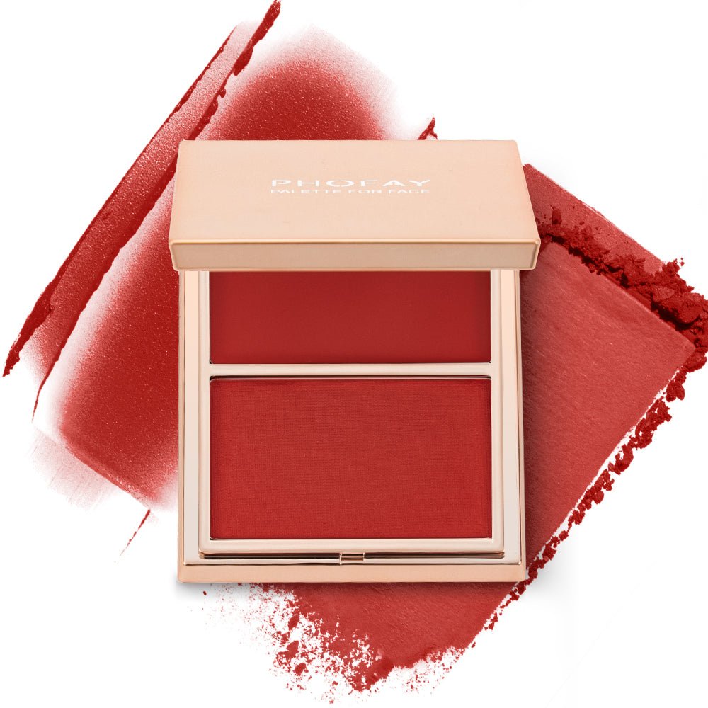 Double-Take Cream and Powder Blush Duo Compact for Long-Wearing, Seamless & Radiant Makeup - WebLuxes Store