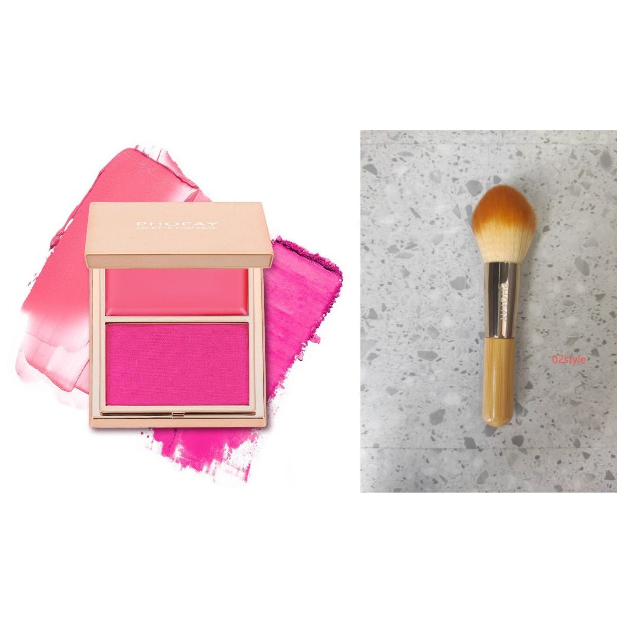Double-Take Cream and Powder Blush Duo Compact for Long-Wearing, Seamless & Radiant Makeup - WebLuxes Store
