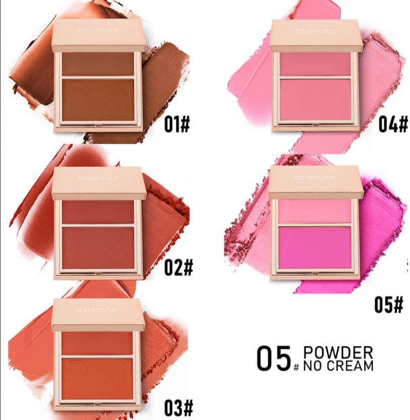 Double-Take Cream and Powder Blush Duo Compact for Long-Wearing, Seamless & Radiant Makeup - WebLuxes Store