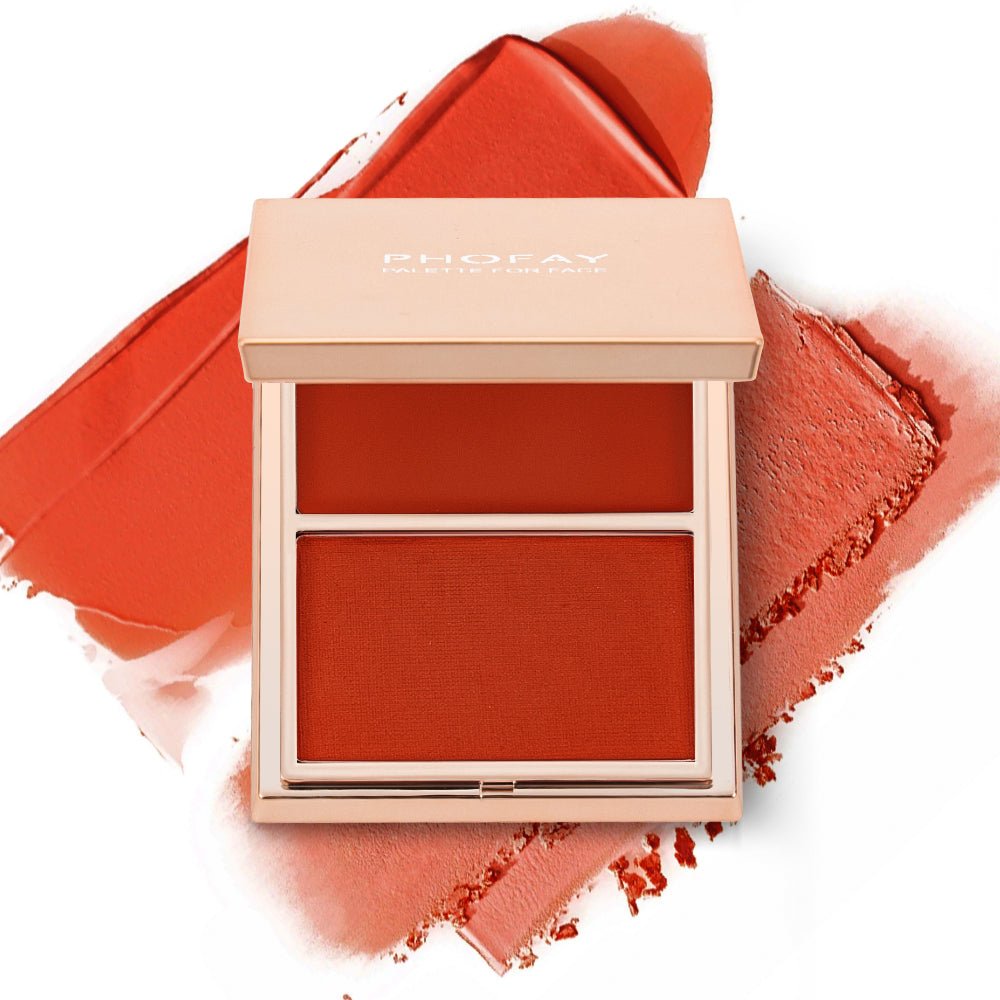 Double-Take Cream and Powder Blush Duo Compact for Long-Wearing, Seamless & Radiant Makeup - WebLuxes Store