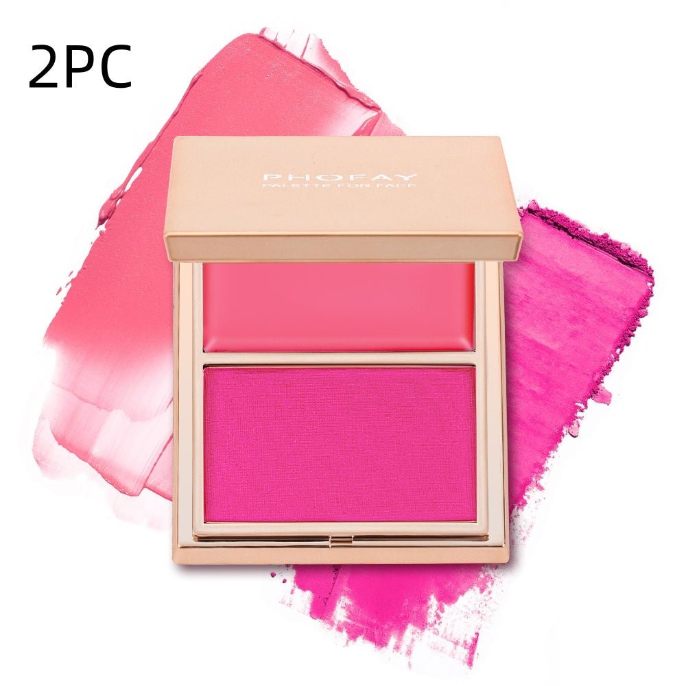 Double-Take Cream and Powder Blush Duo Compact for Long-Wearing, Seamless & Radiant Makeup - WebLuxes Store