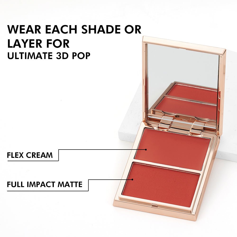 Double-Take Cream and Powder Blush Duo Compact for Long-Wearing, Seamless & Radiant Makeup - WebLuxes Store