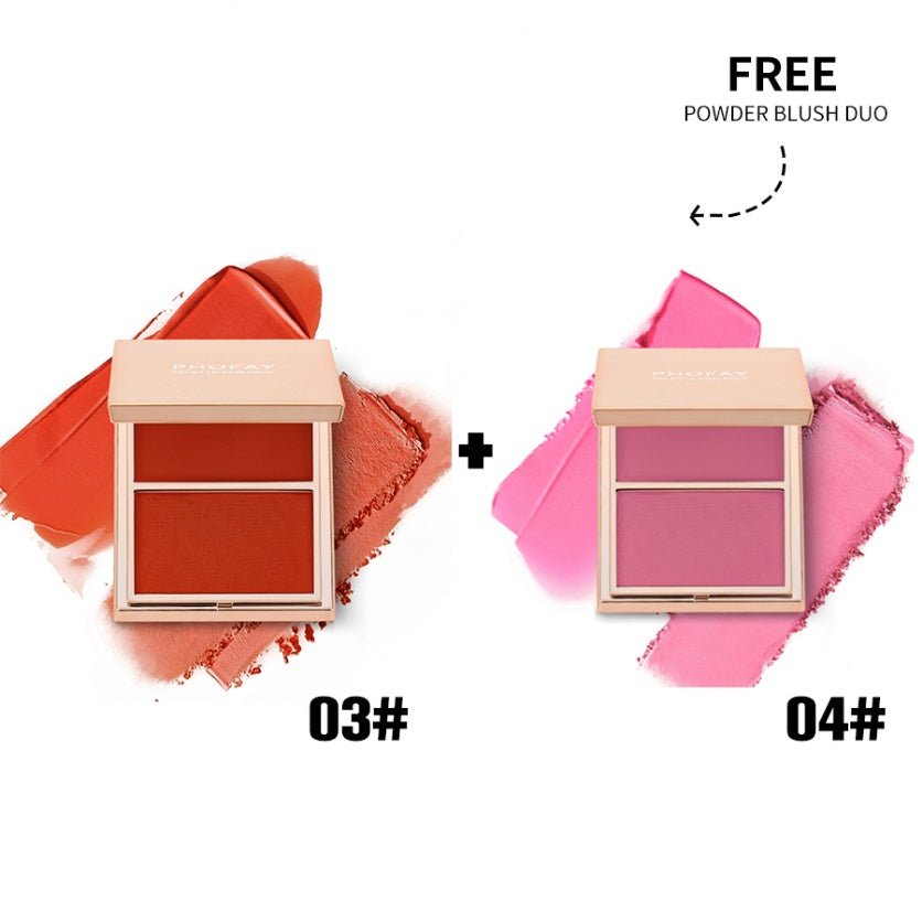 Double-Take Cream and Powder Blush Duo Compact for Long-Wearing, Seamless & Radiant Makeup - WebLuxes Store