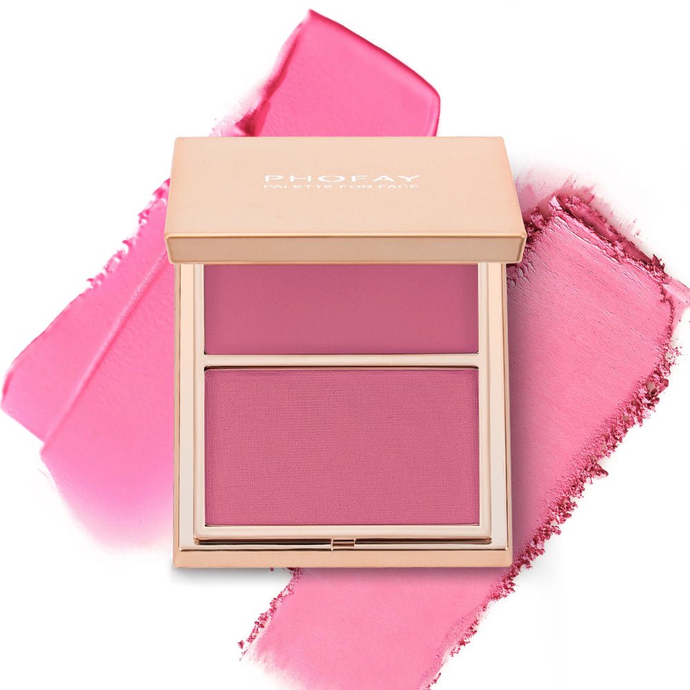 Double-Take Cream and Powder Blush Duo Compact for Long-Wearing, Seamless & Radiant Makeup - WebLuxes Store