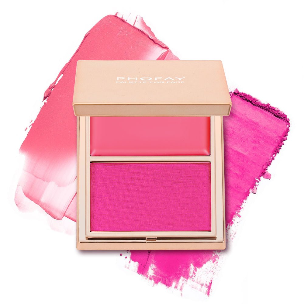 Double-Take Cream and Powder Blush Duo Compact for Long-Wearing, Seamless & Radiant Makeup - WebLuxes Store