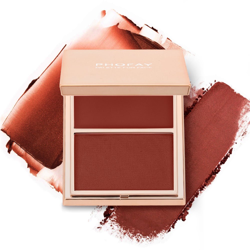 Double-Take Cream and Powder Blush Duo Compact for Long-Wearing, Seamless & Radiant Makeup - WebLuxes Store