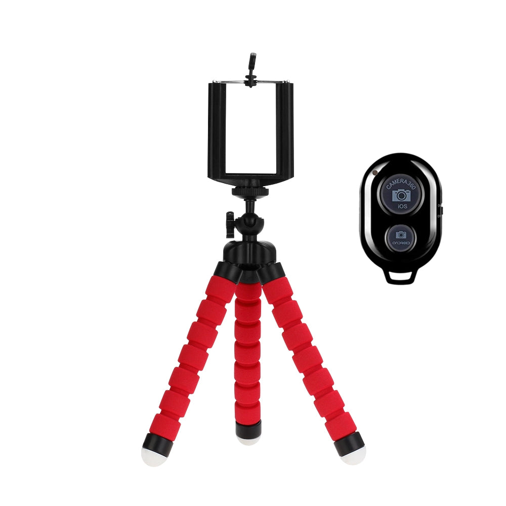 Flexible Mini Tripod for Phone & Camera with Smartphone Holder, Ball Head & Bluetooth Remote
