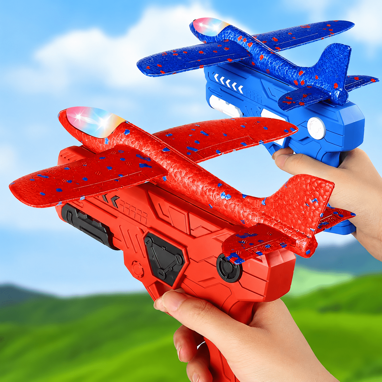 Foam Airplane Launcher Toy Set for Outdoor Flying Games & Active Play - Web Luxes