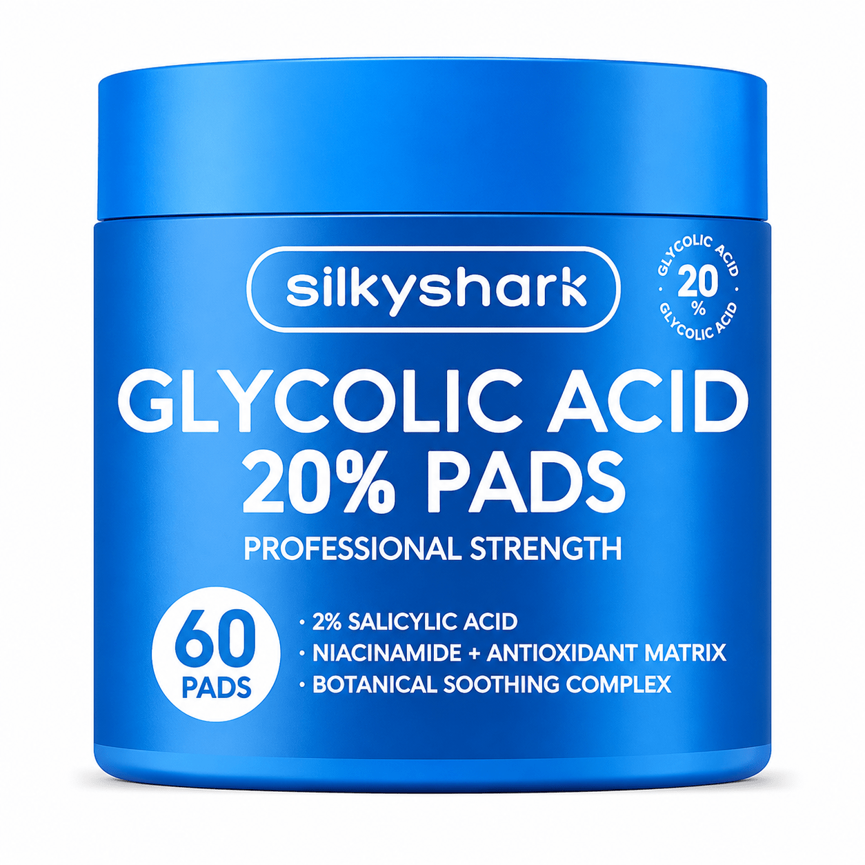20% Glycolic Acid Exfoliating Peel Pads with 2% Salicylic Acid, Vitamin B, C & E Facial and Body Resurfacing Pads, 60 Count - WebLuxes Store