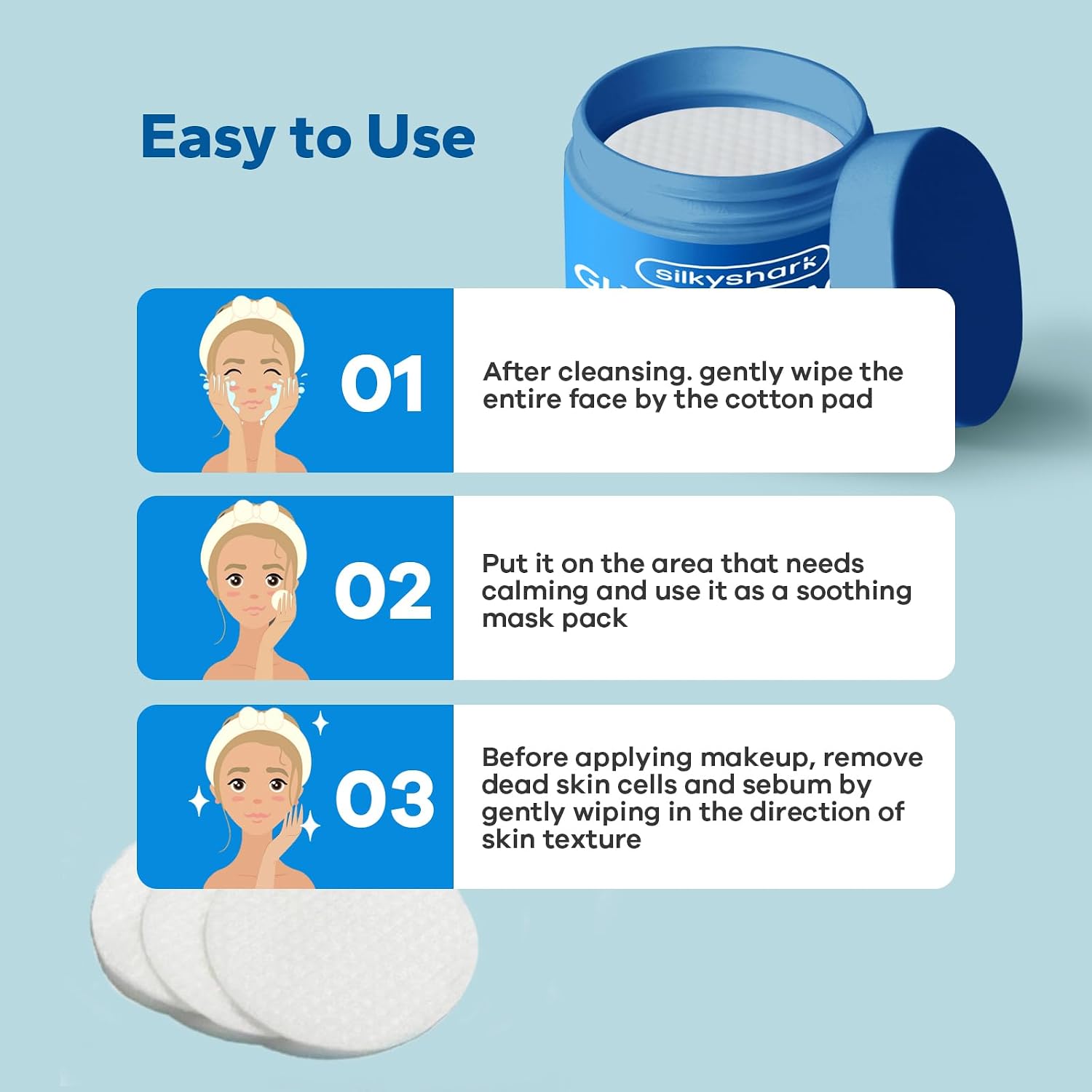 20% Glycolic Acid Exfoliating Peel Pads with 2% Salicylic Acid, Vitamin B, C & E Facial and Body Resurfacing Pads, 60 Count - WebLuxes Store