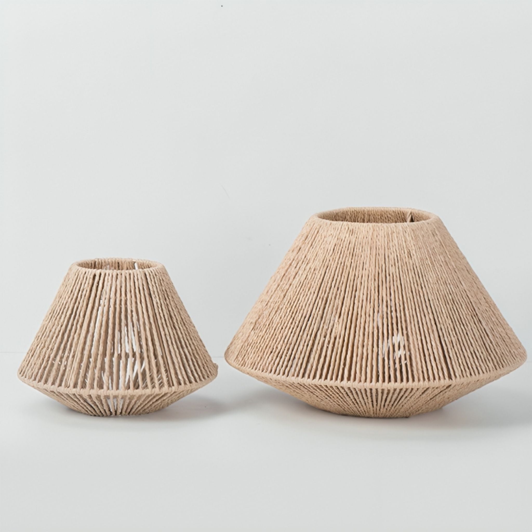 Handwoven Rattan Pendant Lamp Shade Decorative Wicker Light Cover - Web Luxes