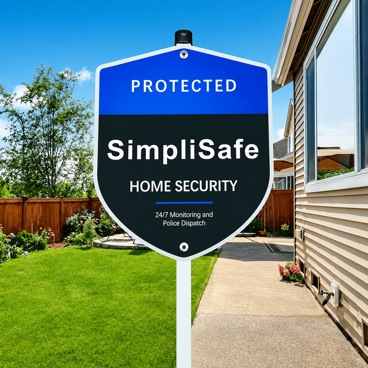 Heavy Duty Aluminum Home Security Yard Sign with Metal Stake & 8 Window Decals, Weatherproof Outdoor - WebLuxes Store