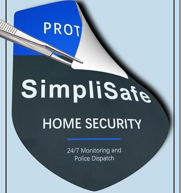 Heavy Duty Aluminum Home Security Yard Sign with Metal Stake & 8 Window Decals, Weatherproof Outdoor - WebLuxes Store
