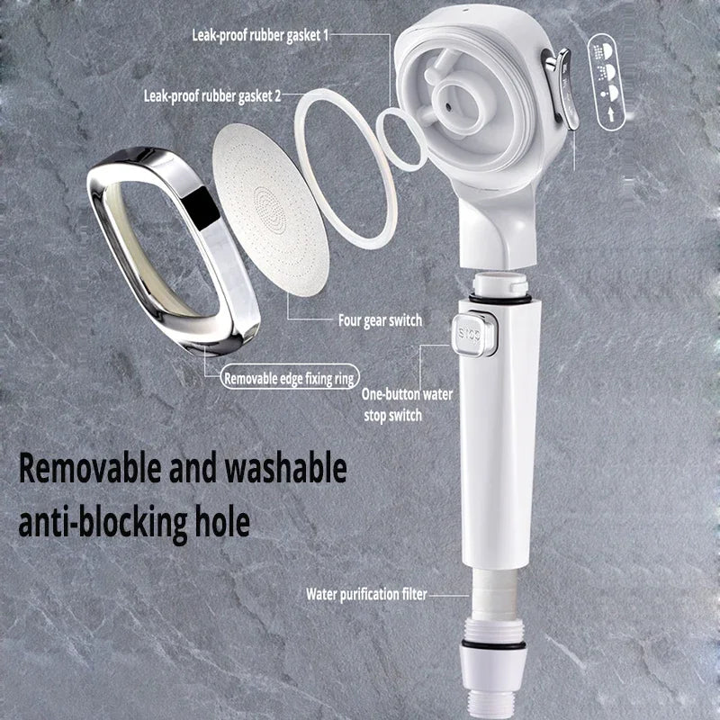 High Pressure 3 Mode Water Saving Shower Head Adjustable