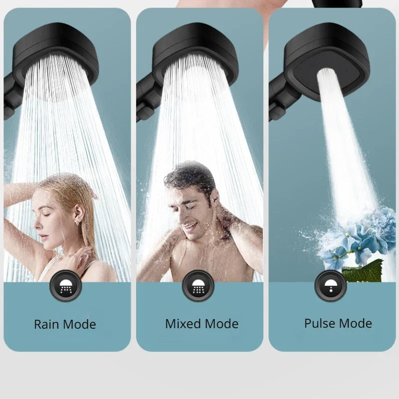 High Pressure 3 Mode Water Saving Shower Head Adjustable