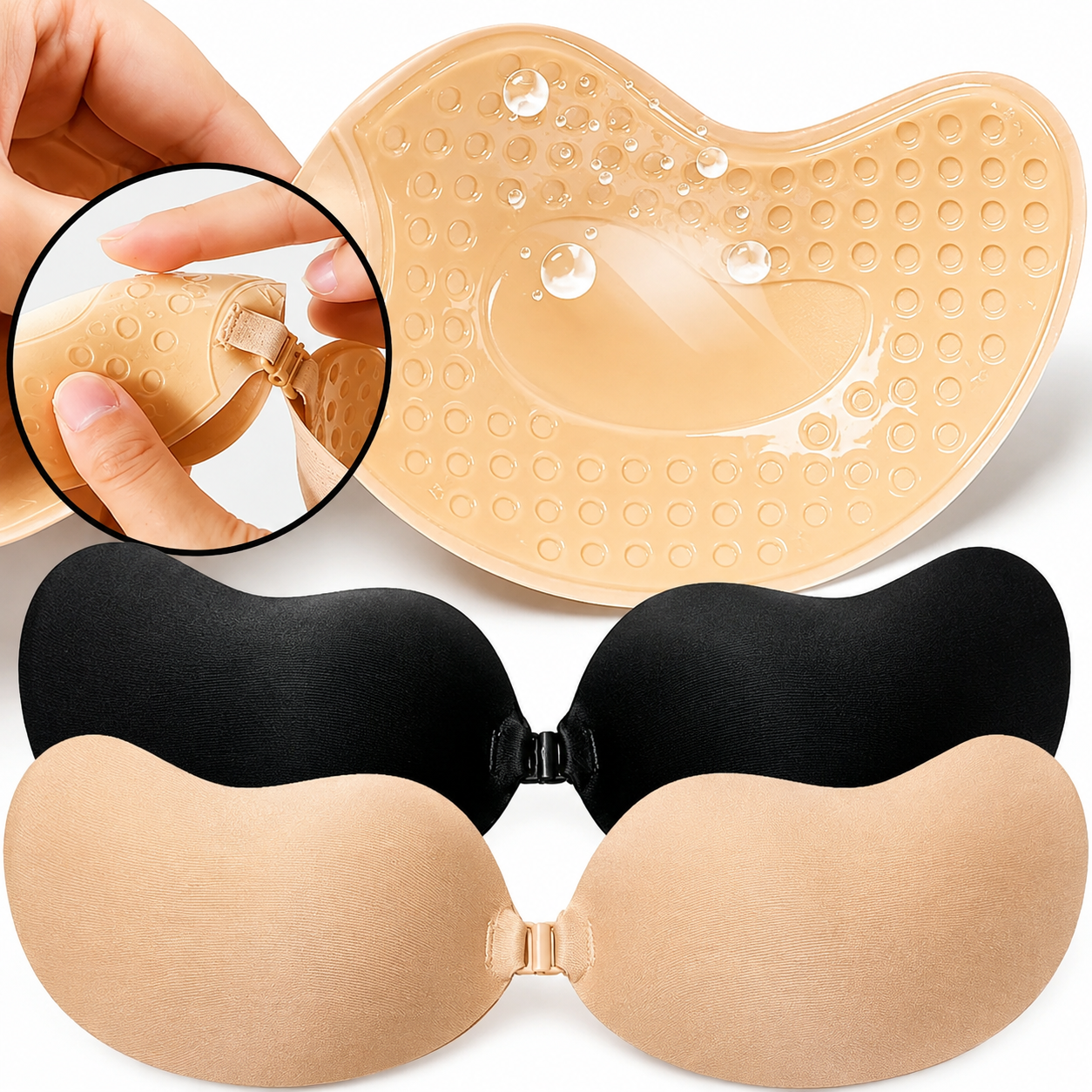 Invisible Silicone Adhesive Bra Patches for Women Reusable