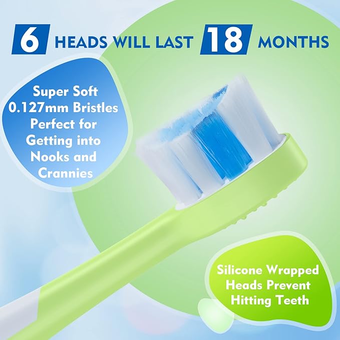 Rechargeable Toothbrush for Kids with 6 Brush Heads – Children's Sonic Toothbrush, 3 Modes & Smart Timer (Pink) - WebLuxes Store