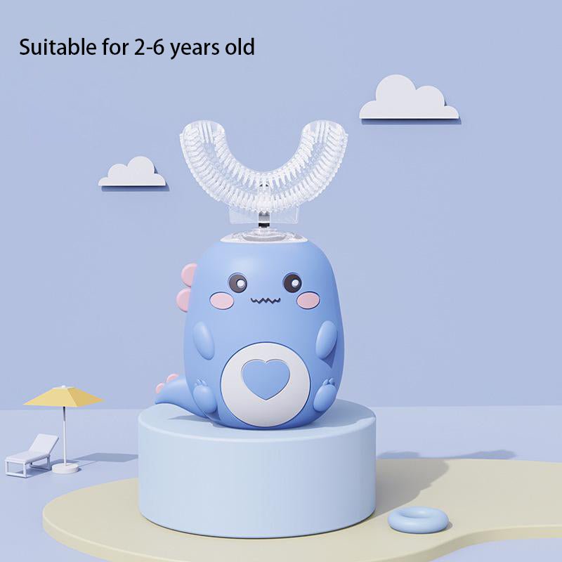 Kids U-Shaped Electric Sonic Toothbrush, 360° Automatic Rechargeable Silicone Toothbrush for Children with Soft Bristles - WebLuxes Store