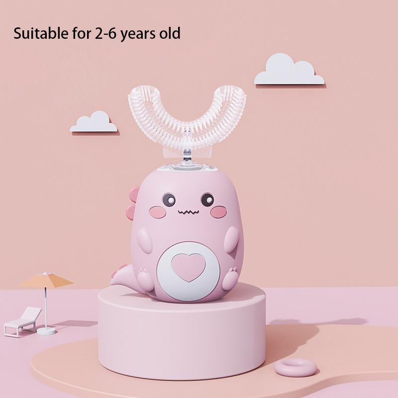 Kids U-Shaped Electric Sonic Toothbrush, 360° Automatic Rechargeable Silicone Toothbrush for Children with Soft Bristles - WebLuxes Store