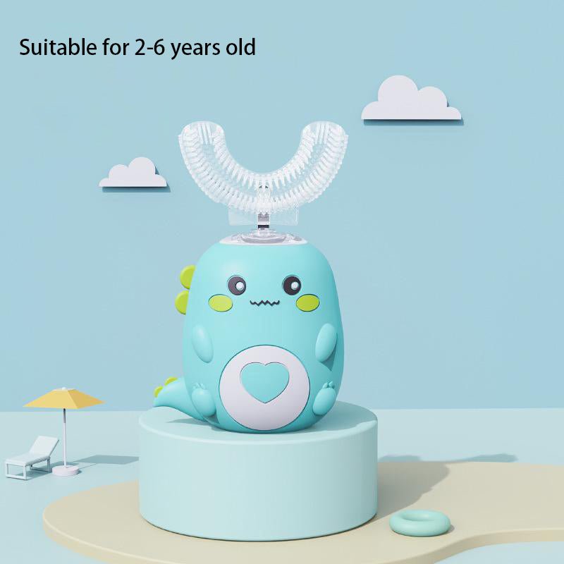 Kids U-Shaped Electric Sonic Toothbrush, 360° Automatic Rechargeable Silicone Toothbrush for Children with Soft Bristles - WebLuxes Store