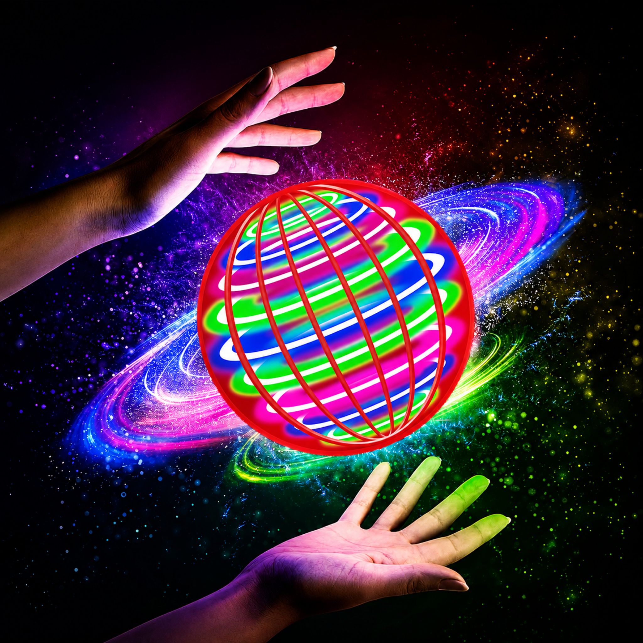 LED Flying Spinner Ball Rechargeable Hover Boomerang Toy for Indoor & Outdoor Play - Web Luxes