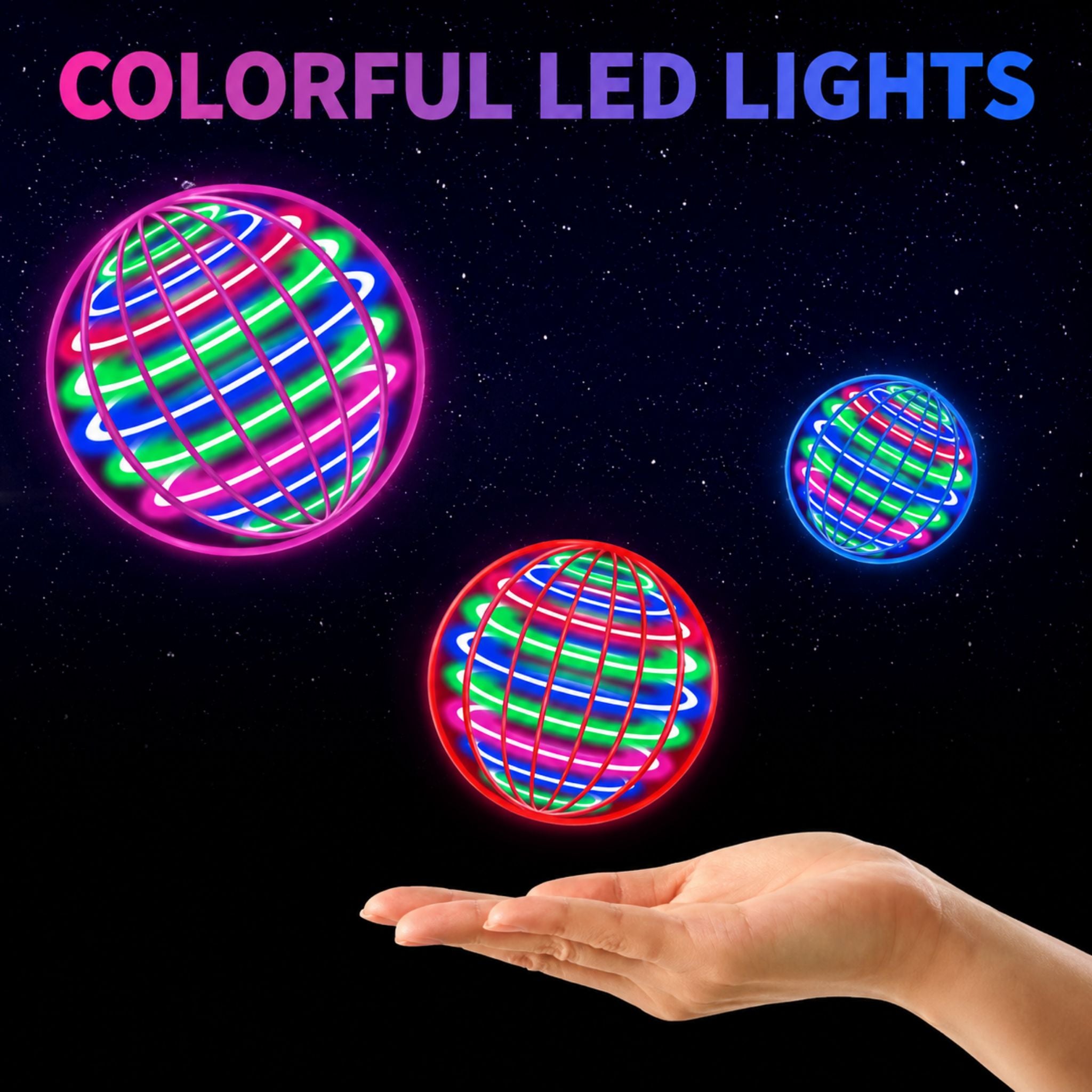 LED Flying Spinner Ball Rechargeable Hover Boomerang Toy for Indoor & Outdoor Play - Web Luxes