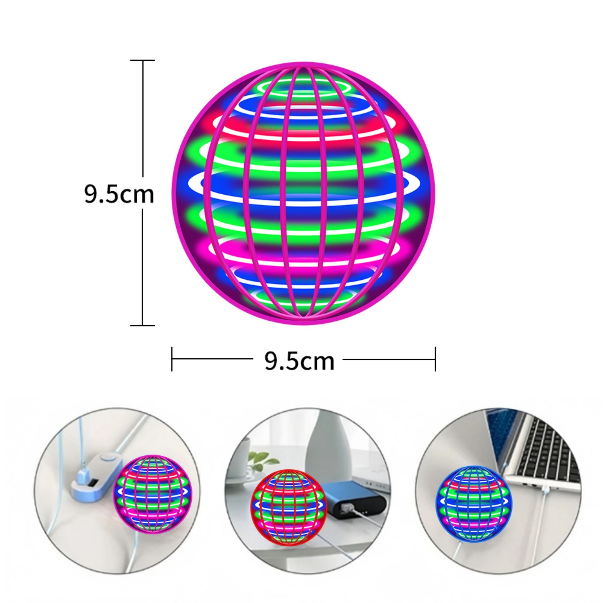 LED Flying Spinner Ball Rechargeable Hover Boomerang Toy for Indoor & Outdoor Play - Web Luxes