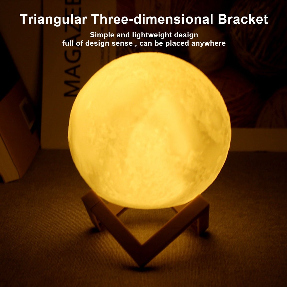 LED Moon Lamp Night Light with Stand, Battery Powered Starry Moon Light for Bedroom, Nursery, Home Decor & Kids Gift - WebLuxes Store