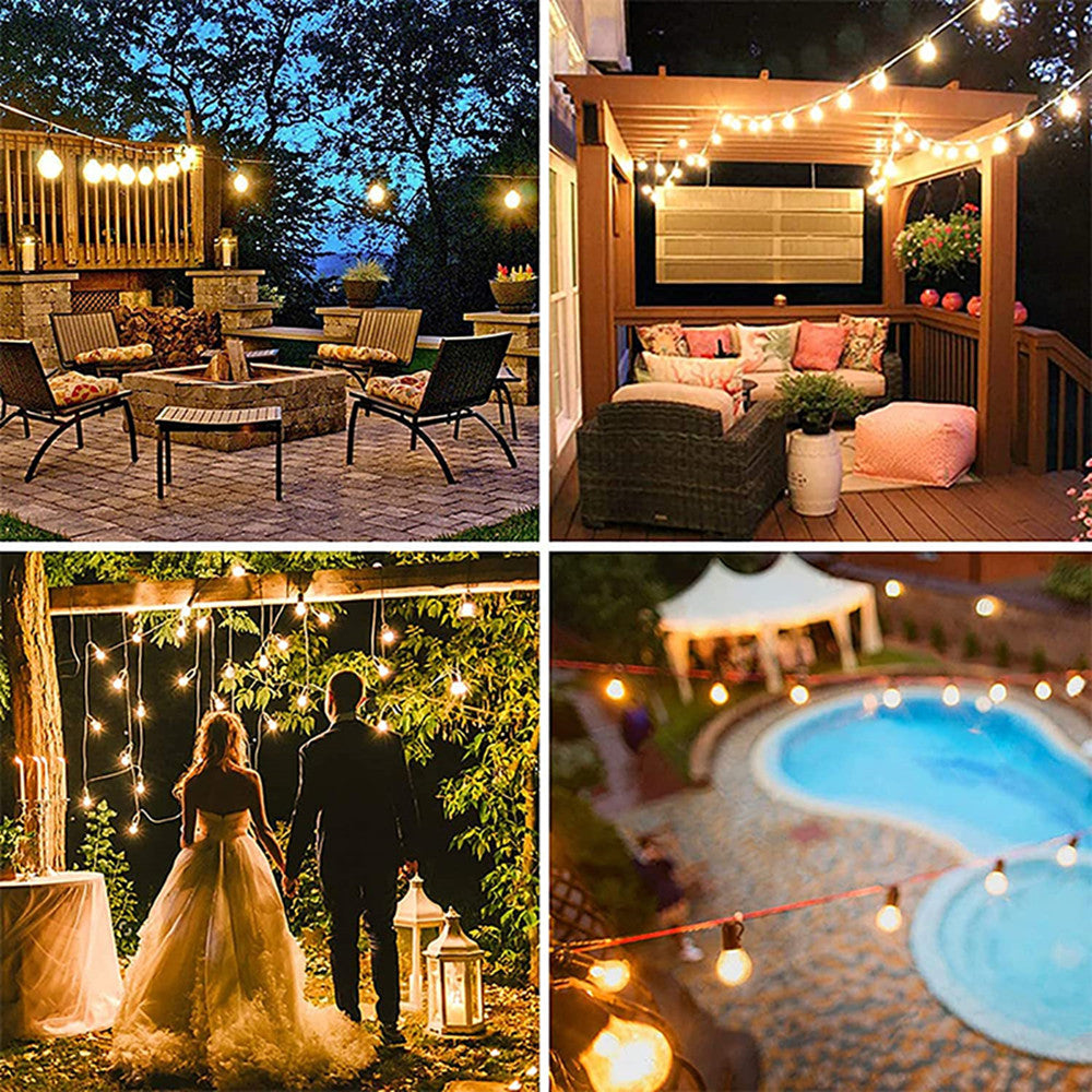 LED ST38 Solar String Lights USB Outdoor Patio Lighting