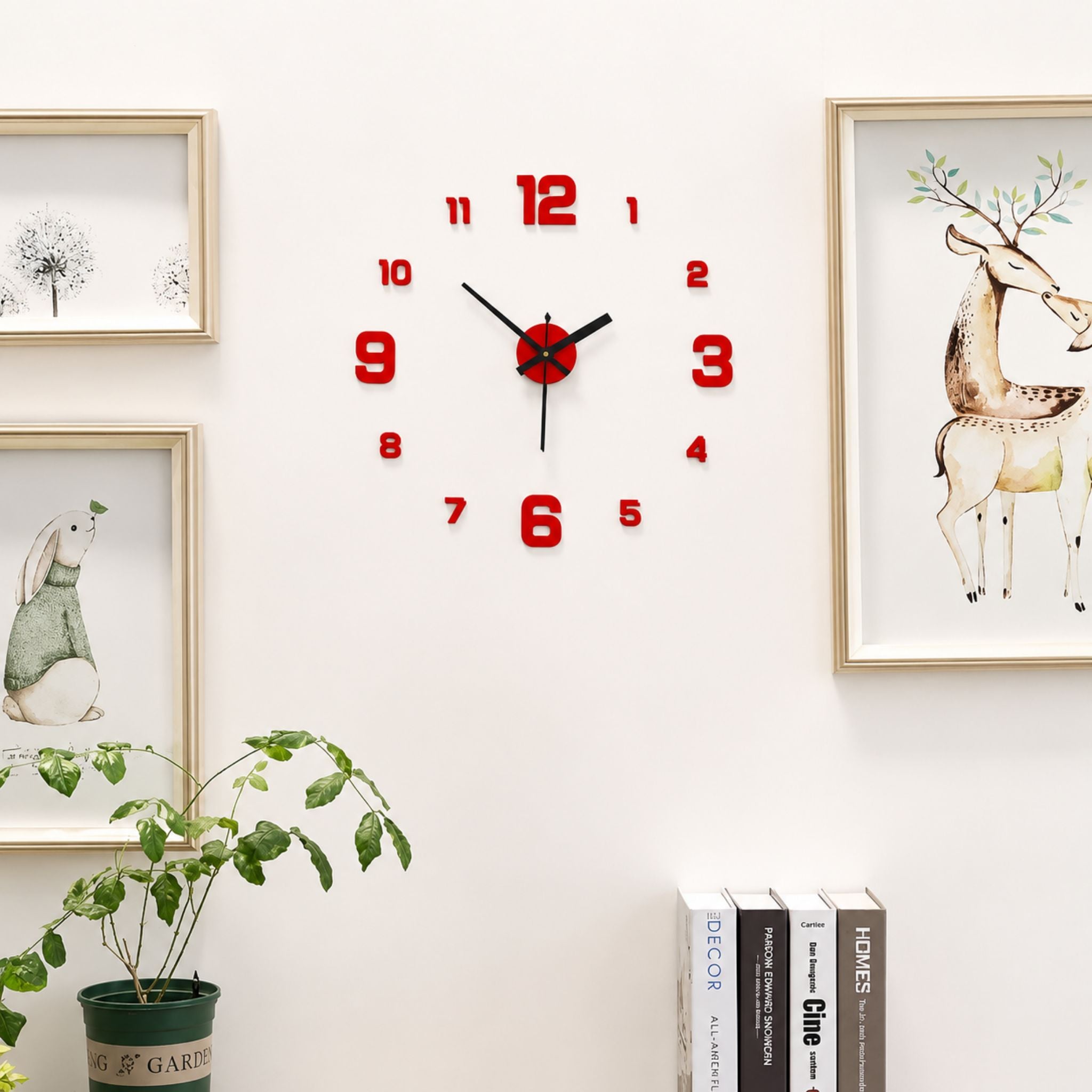 Large DIY 3D Digital Wall Clock Acrylic Mirror Sticker for Living Room & Bedroom Decor - Web Luxes