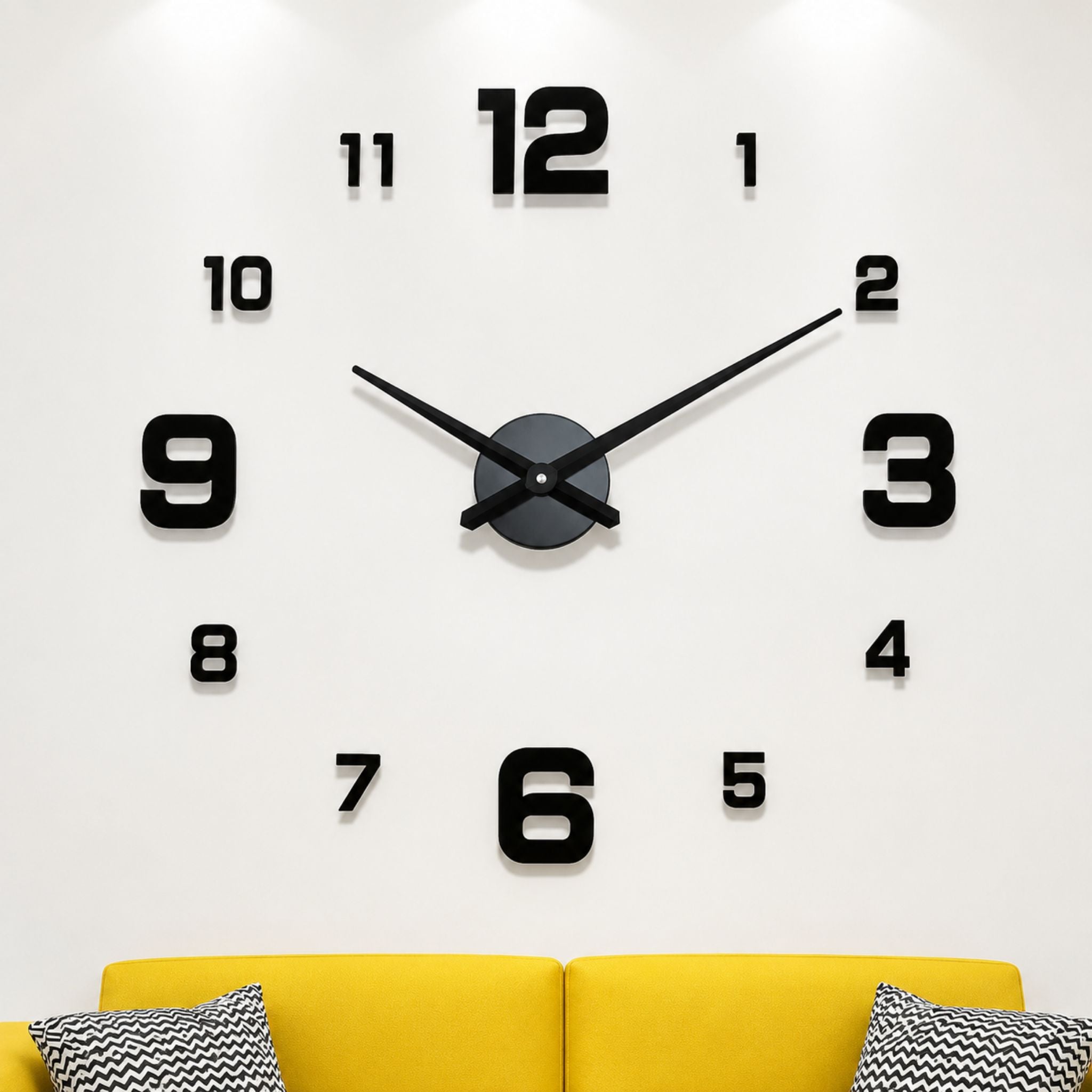 Large DIY 3D Digital Wall Clock Acrylic Mirror Sticker for Living Room & Bedroom Decor - Web Luxes