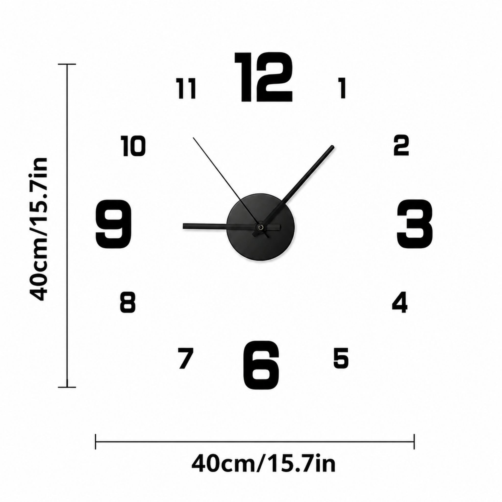 Large DIY 3D Digital Wall Clock Acrylic Mirror Sticker for Living Room & Bedroom Decor - Web Luxes