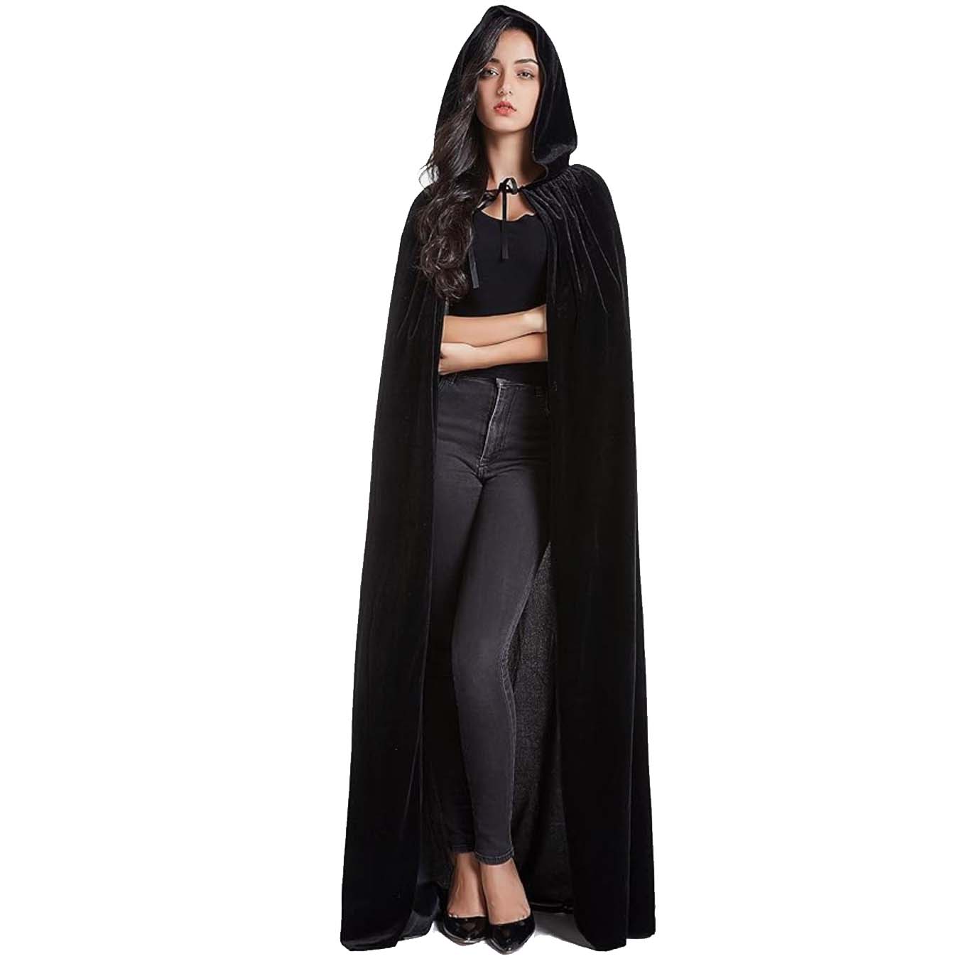 Long Hooded Halloween Velvet Cloak